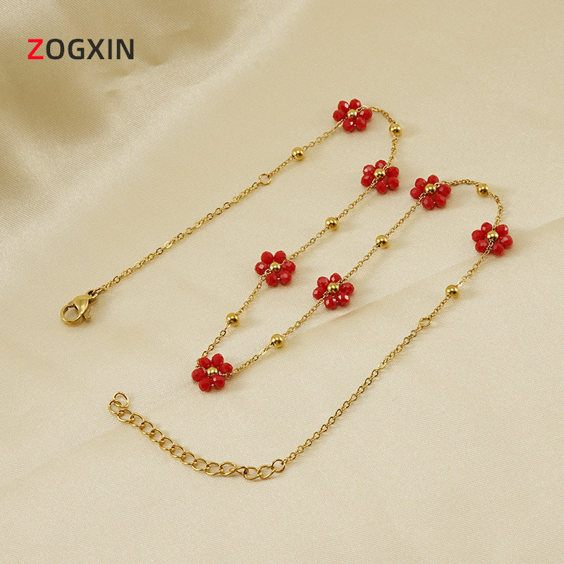 Floral Stainless Steel Bracelet for Women