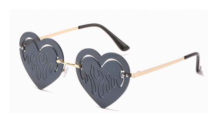 Fashion Rimless Heart Sunglasses