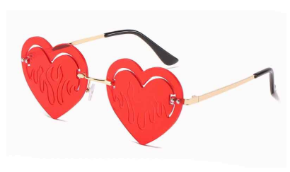 Fashion Rimless Heart Sunglasses