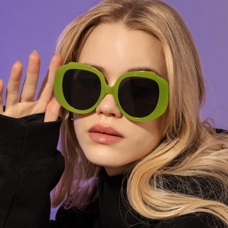 New Round Frame Retro Sunglasses Women Vintage Sun Glasses For Female Luxury Brand Eyeglasses Lady Oversized Sunglasses