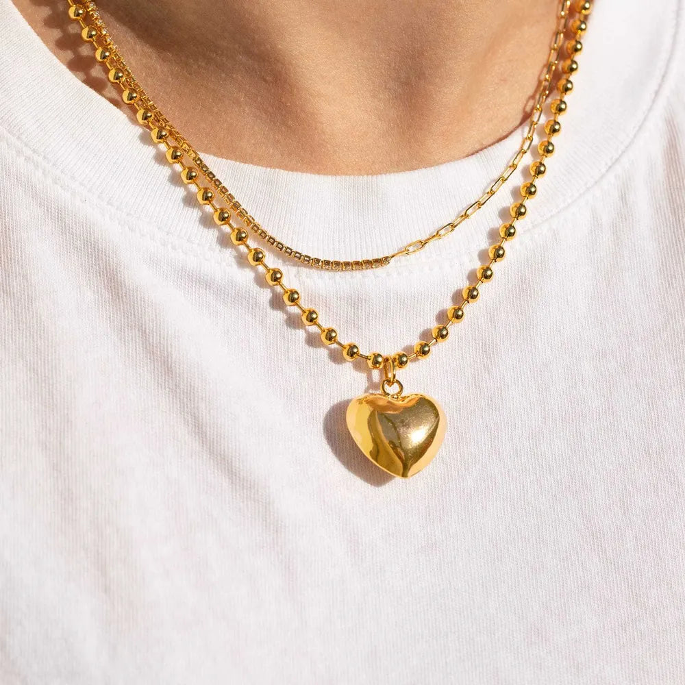 Titanium Steel Heart Pendant Necklace