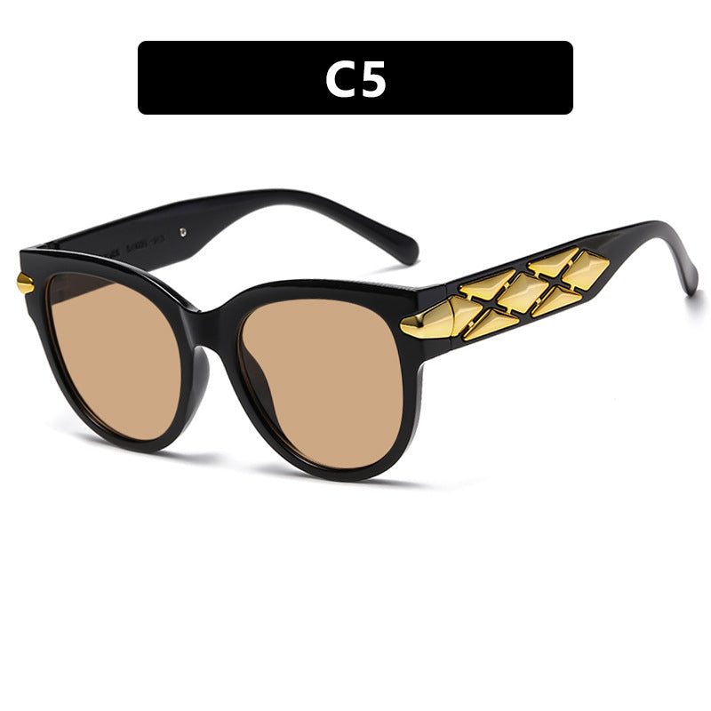 Large frame cat eye sunglasses, new fashionable and personalized sunglasses, photo sunglasses
