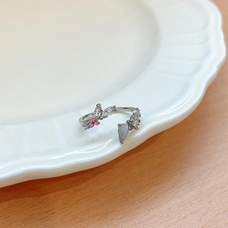 Micro Set Crystal Zircon Pearl Ring - Viexta