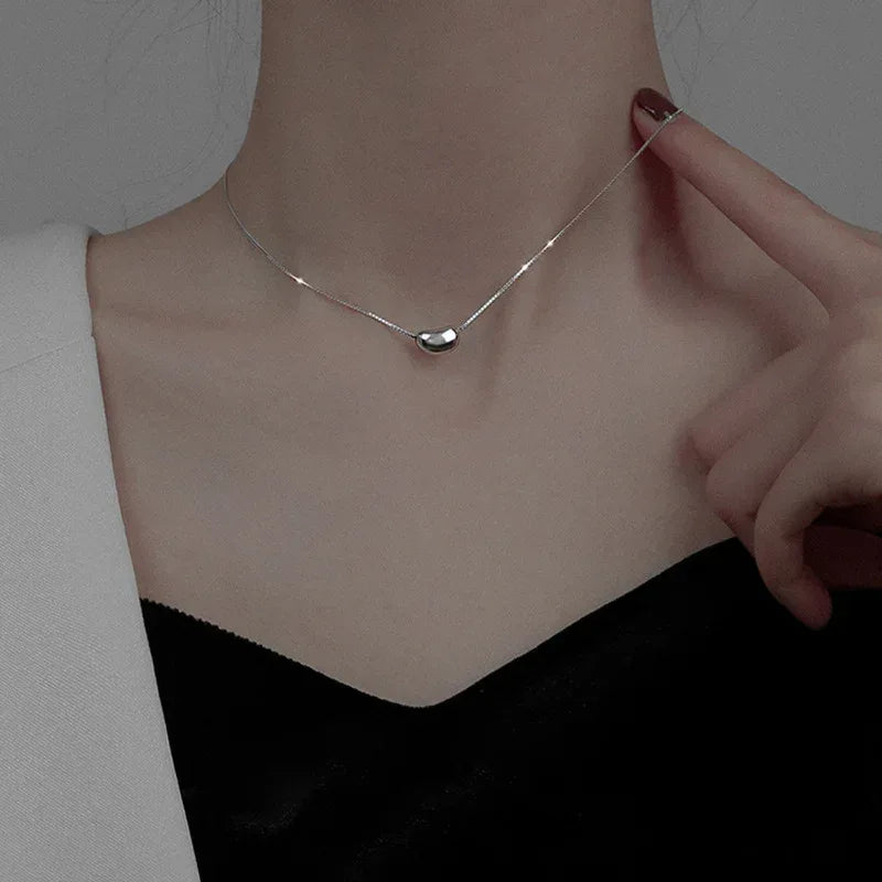Golden Bean Pendant Necklace - Viexta