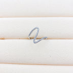 Micro Inlaid Zircon Geometric Ring