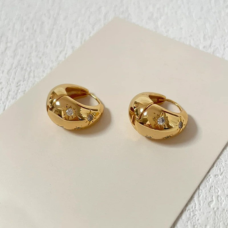 Retro Hong Kong Golden Versatile Earrings