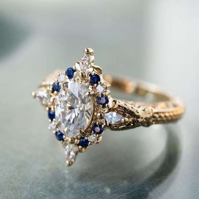 Minority Ring Gold-plated Inlaid Ring