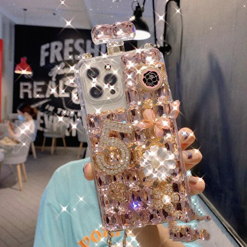 Luxury Rhinestone Diagonal Span iPhone Case - Viexta