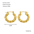 Titanium Steel Round Twist Stud Earrings - Viexta