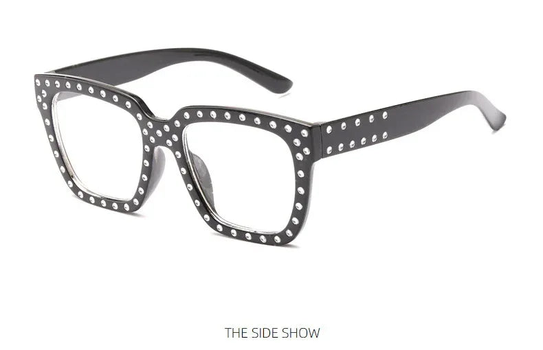 American Trendy Large Frame Rhinestone Sunglasses - Viexta