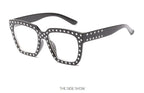 American Trendy Large Frame Rhinestone Sunglasses - Viexta