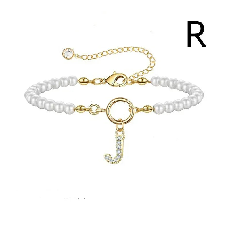 6mm Pearl Bracelet Buckle Letter - Viexta