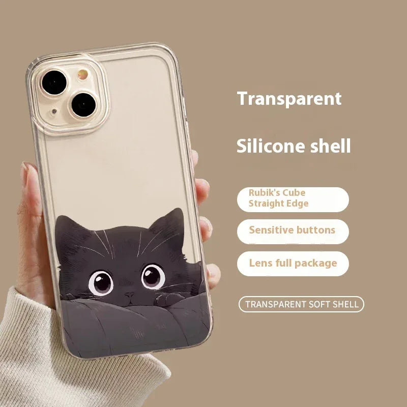 Black Cat High Sense Couple iPhone Case - Viexta
