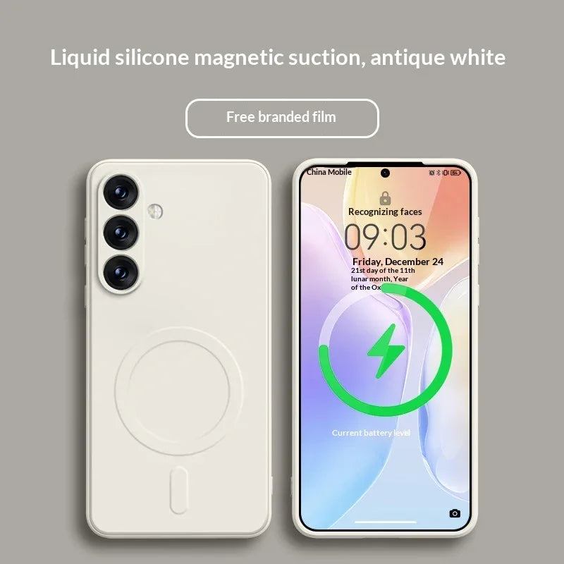 Magnetic Liquid Silicone Samsung Phone Case - Viexta