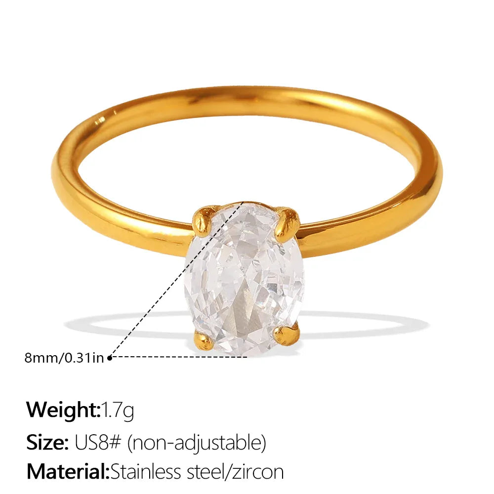 Cube Multi-Layer Diamond-Inlaid Zircon Ring