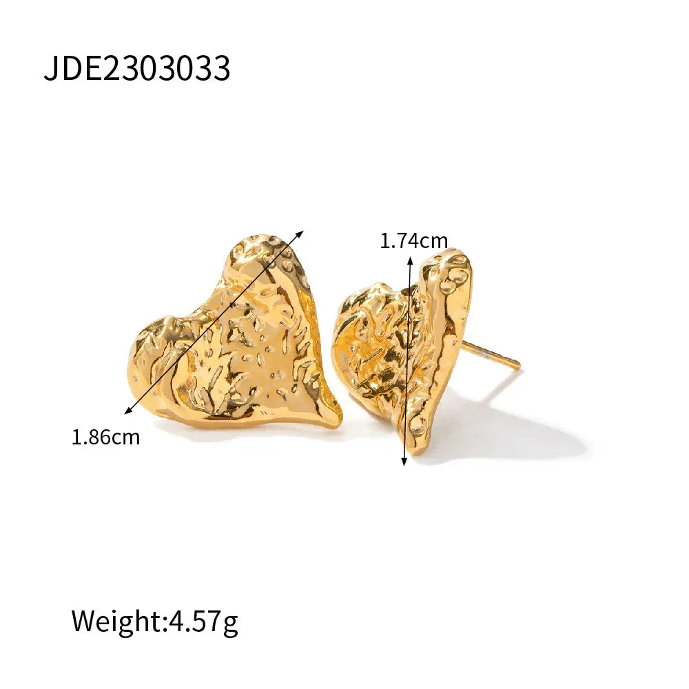 Elegant Heart Peach Stainless Steel Earrings - Viexta