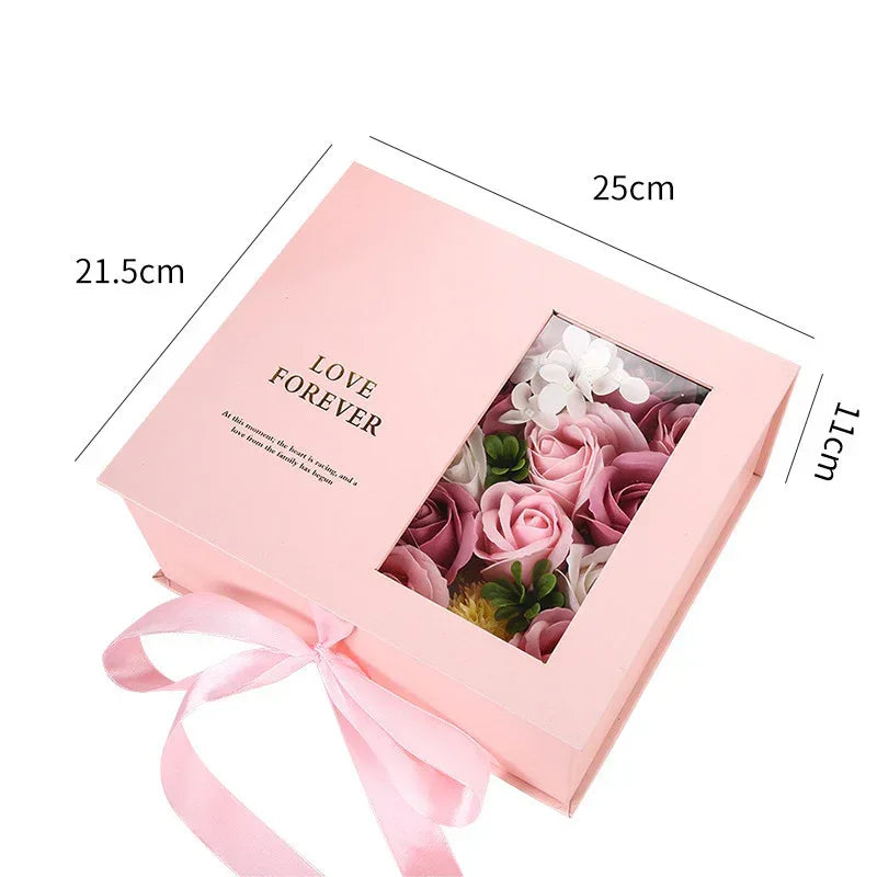 Valentine's Day Birthday Flip Love Letter Flower Box Soap Flower Suit Gift Box - Viexta