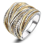 Retro Double Gold Texture rings - Viexta