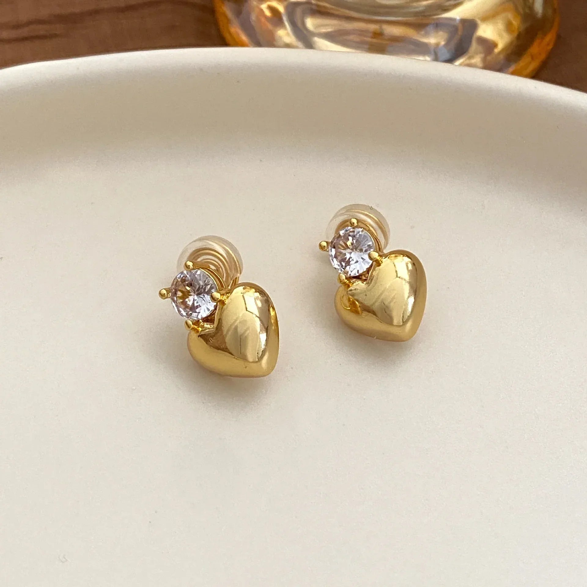 Glossy 3D Heart Earrings - Viexta
