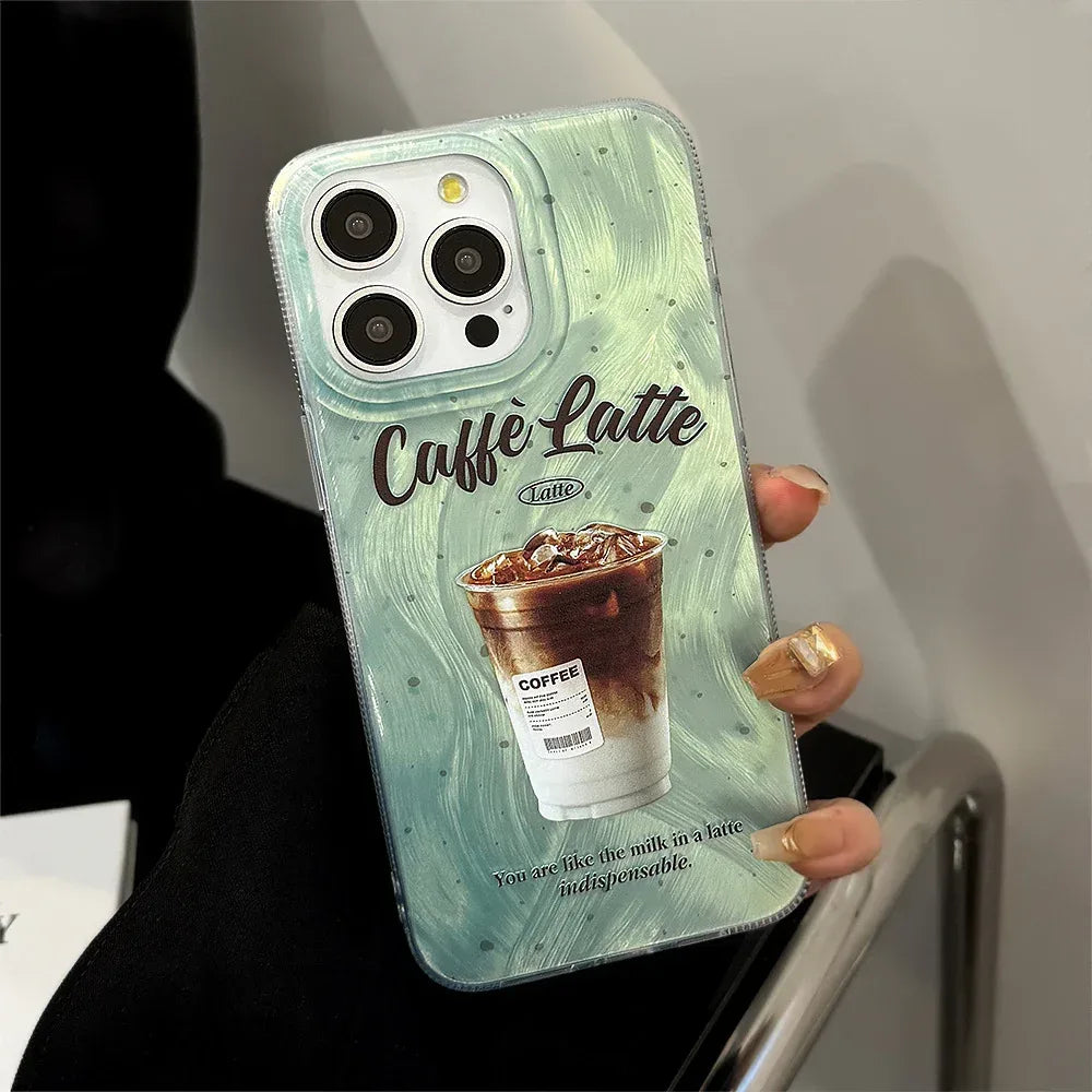 mint-green-splash-ink-coffee-bracket-iphone-case - Viexta