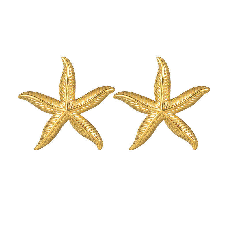 18K Gold Starfish Earrings