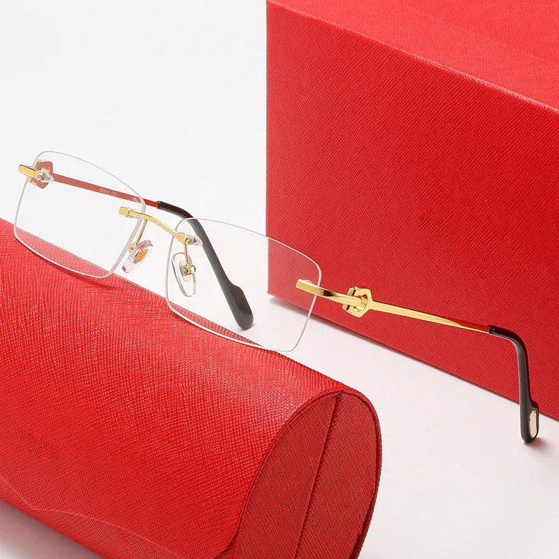 Rimless Square Plate Sunglasses - Viexta