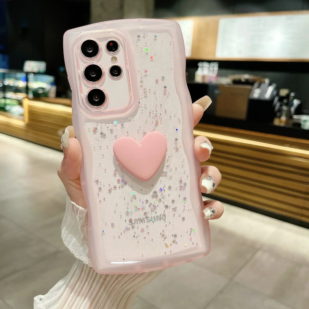 Love Drop Adhesive Transparent Samsung Phone Case - Viexta