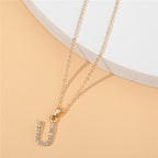 18k 26 Golden English Letter Pendant Clavicle Chain