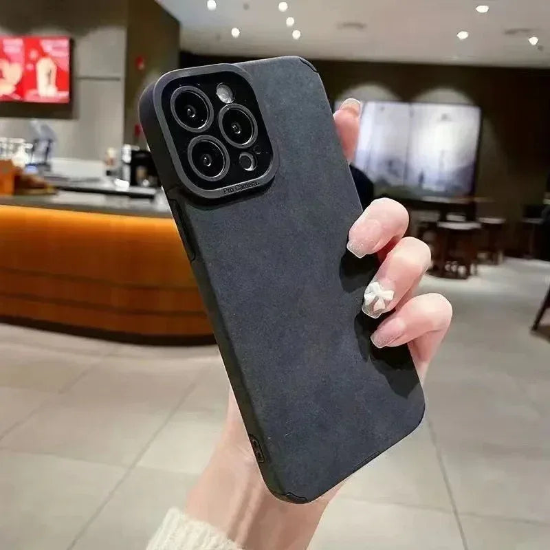 Korean Style Suede Drop-resistant iPhone Case - Viexta