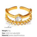 Cube Multi-Layer Diamond-Inlaid Zircon Ring