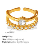 Cube Multi-Layer Diamond-Inlaid Zircon Ring