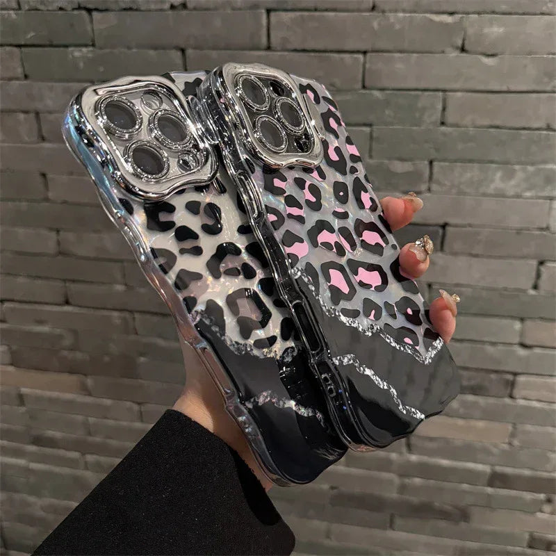 ins-wave-leopard-print-iphone-case-with-lens-bracket - Viexta