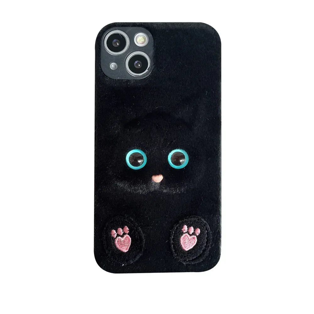 plush-three-dimensional-cat-eyes-iphone-case - Viexta