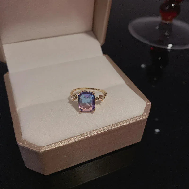 Micro Set Crystal Zircon Pearl Ring - Viexta