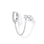 S925 Sterling Silver Single Row Studded Earring - Viexta