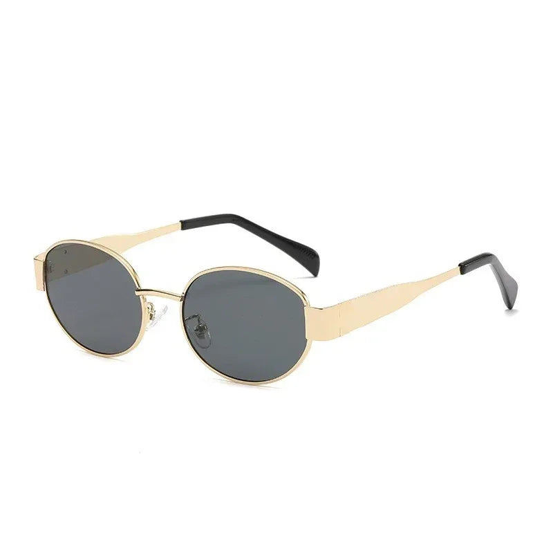 Women's Metal Retro Oval Sunglasses - Viexta