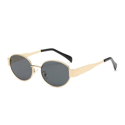 Women's Metal Retro Oval Sunglasses