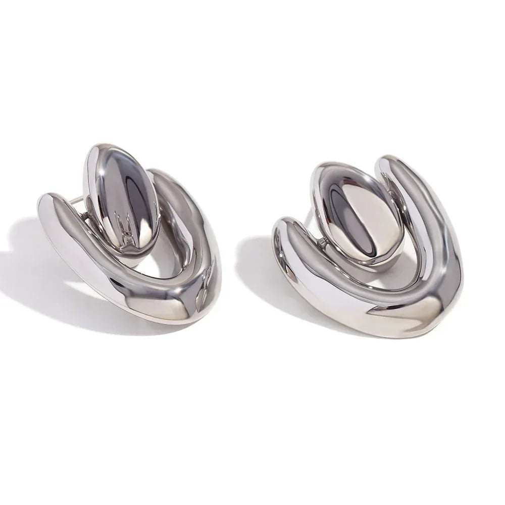 stainless-steel-18k-gold-plating-irregular-heart-stud-earrings - Viexta