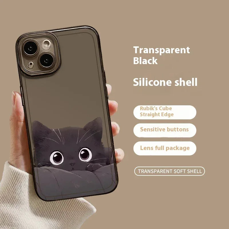 Black Cat High Sense Couple iPhone Case - Viexta