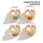 Pleated Lava Metal Gemstone Ring For Men - Viexta