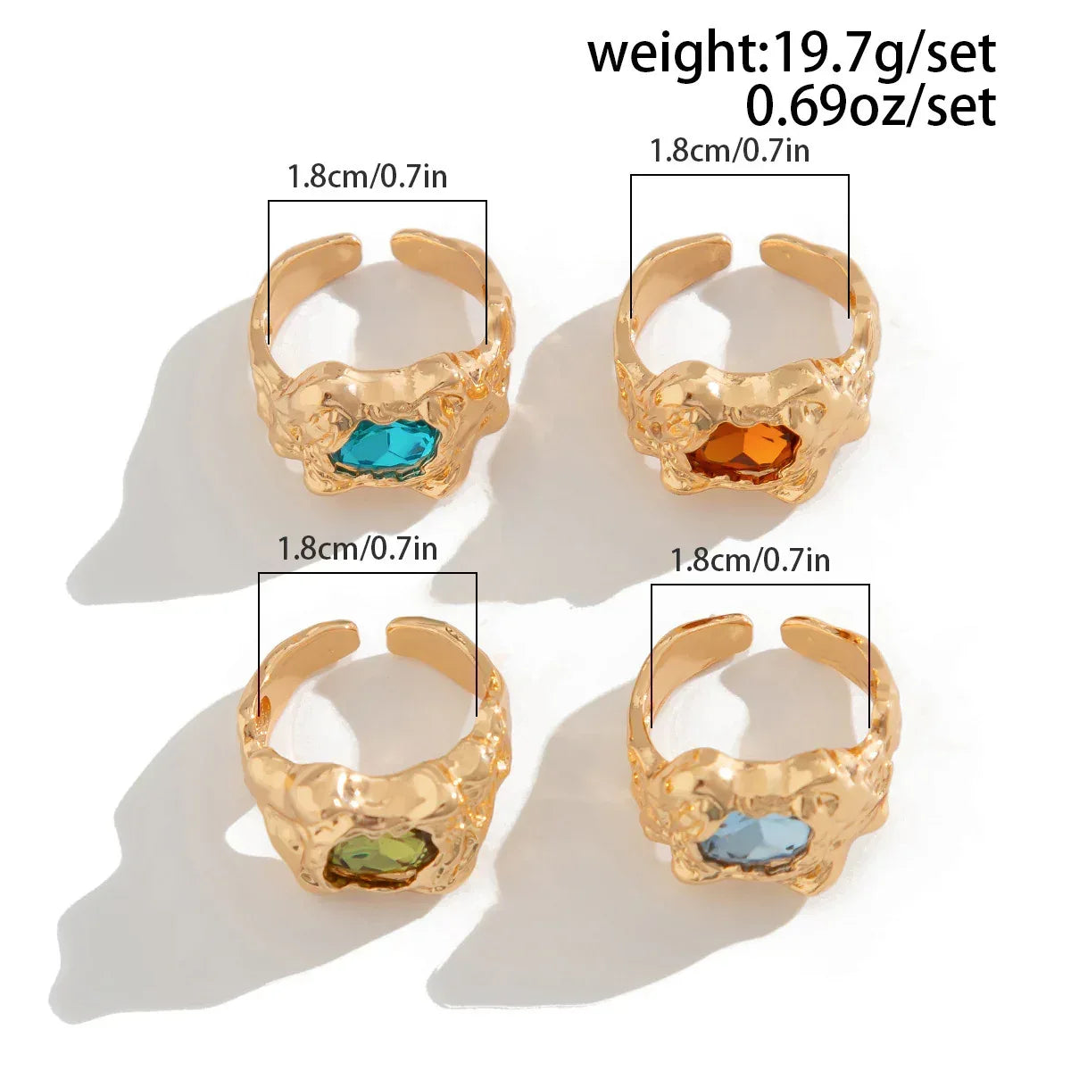 Pleated Lava Metal Gemstone Ring For Men - Viexta