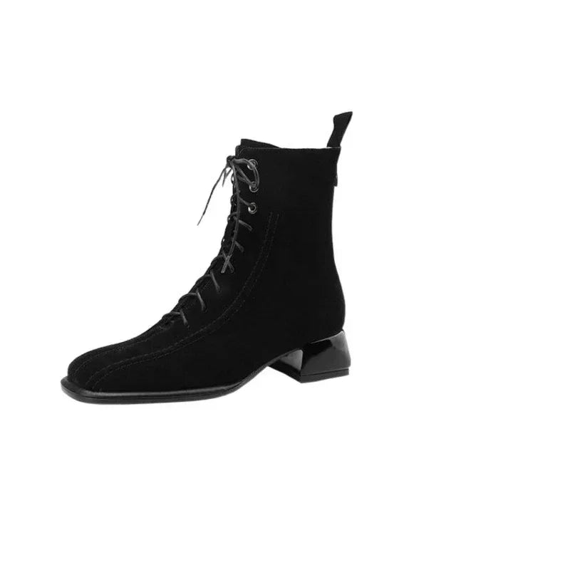 Women's All-match Square Toe Martin Boots - Viexta
