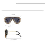 Steam Punk Diamond Oversized Sunglasses For Women Luxury - Viexta