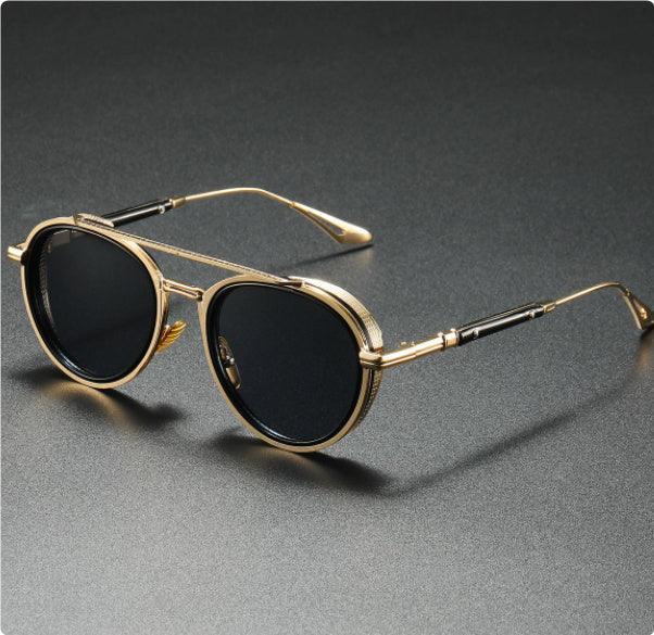 Oval Sunglasses Retro Double Beam Fashion Glasses - Viexta