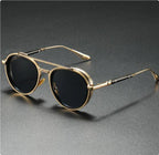 Oval Sunglasses Retro Double Beam Fashion Glasses - Viexta