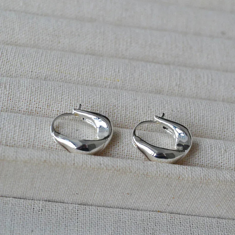 Sleek Trendy Metal Irregular U-shaped Earrings - Viexta