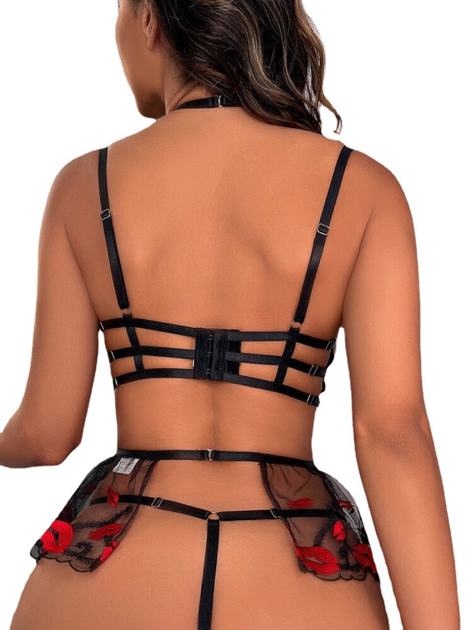 Women's Mesh Embroidered Sexy Lingerie Suit