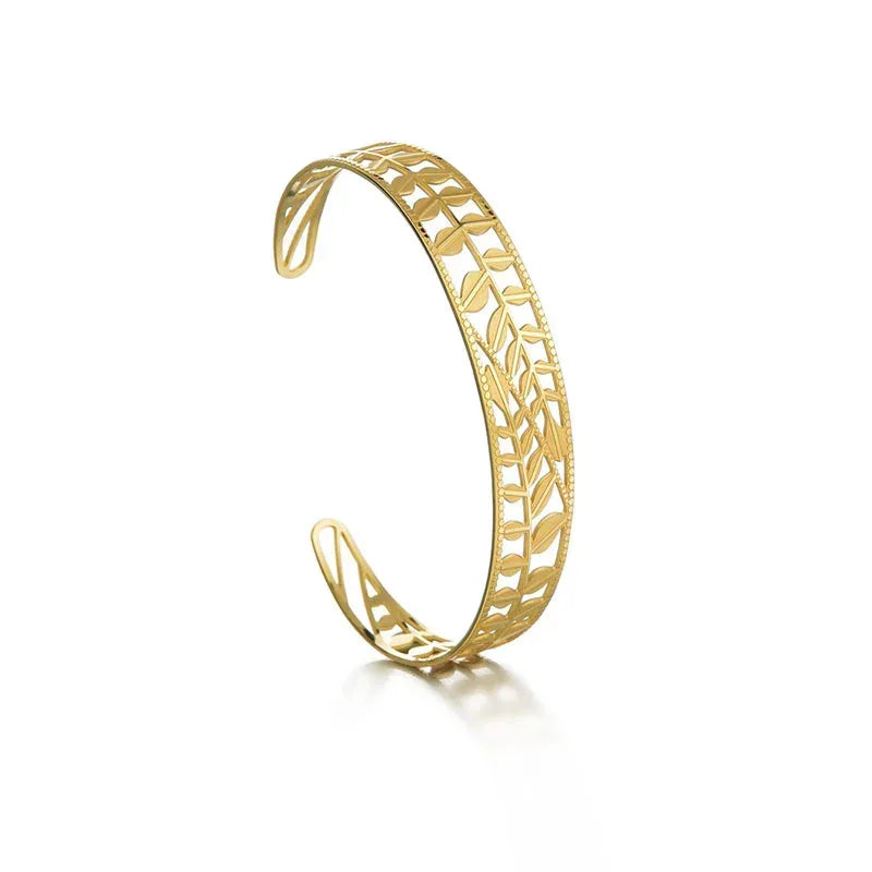 Stainless Steel Leaf Kada - Viexta