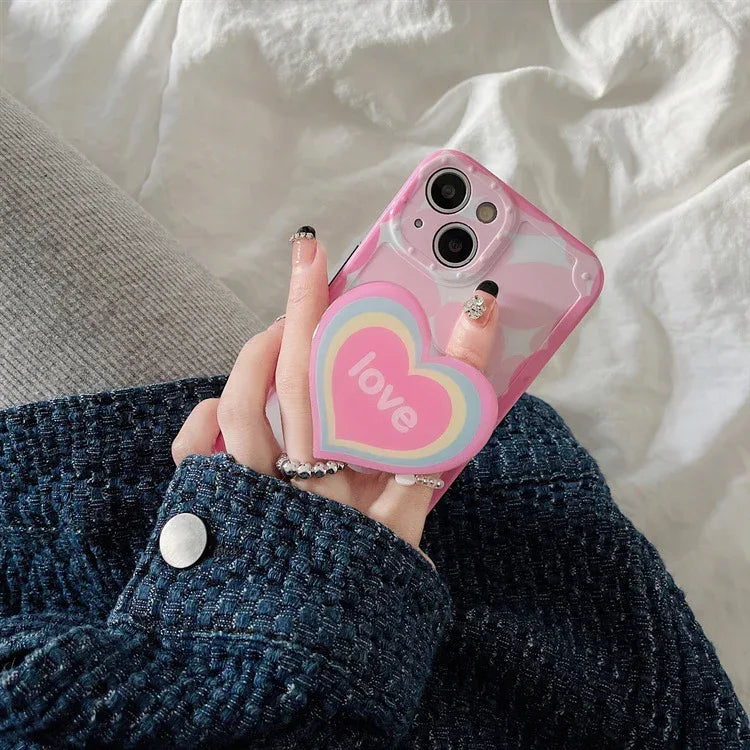 Girl Rainbow Love Bracket iPhone Case - Viexta