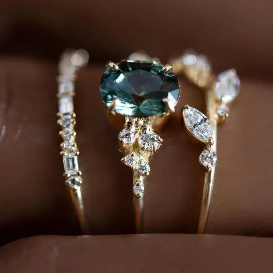 three-piece-temperament-flower-ring - Viexta